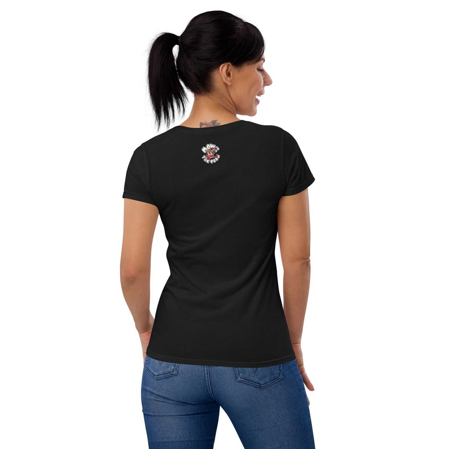 Movie The Food - Round Logo Women's T-Shirt - Black - Model Back