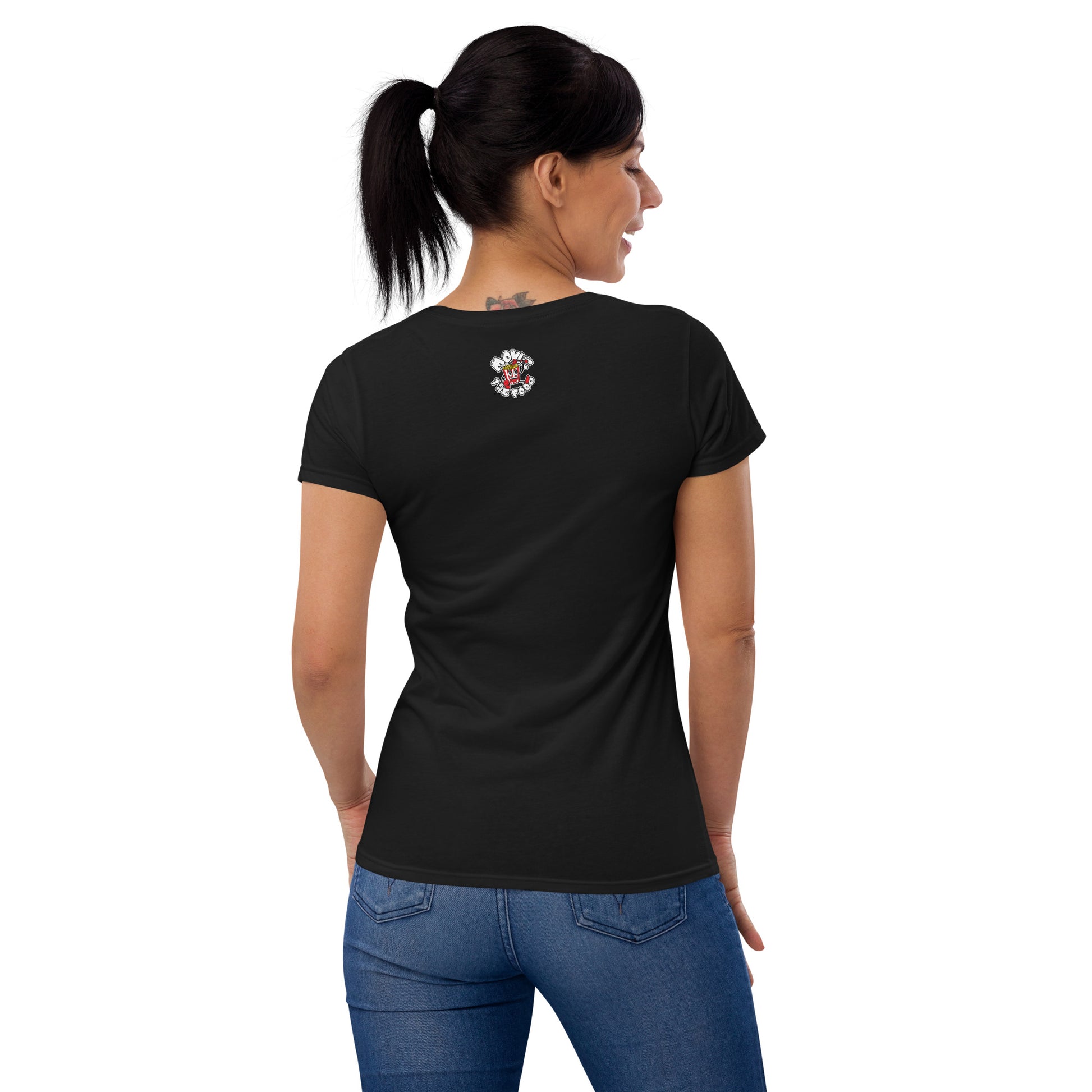 Movie The Food - Round Logo Women's T-Shirt - Black - Model Back