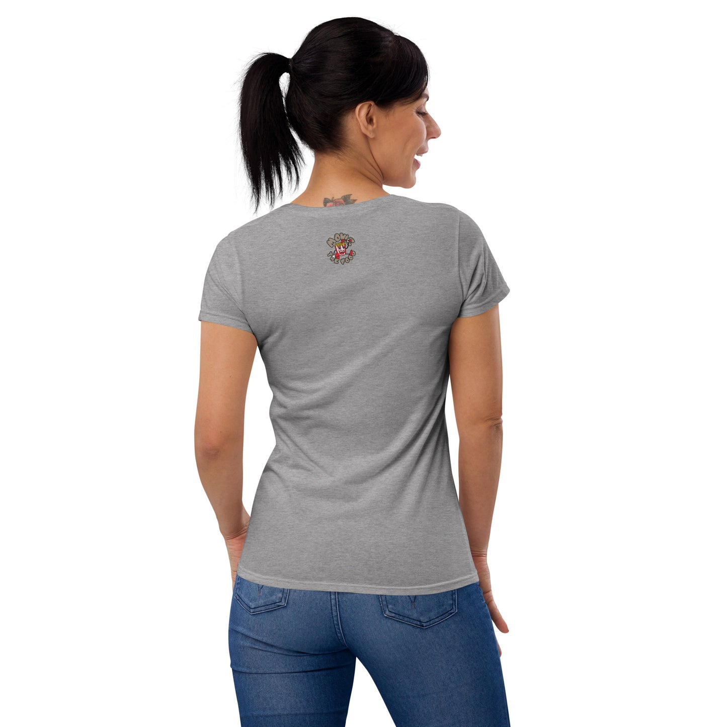 Movie The Food - Zero Dark Turkey - Women's T-Shirt - Heather Grey - Model Back