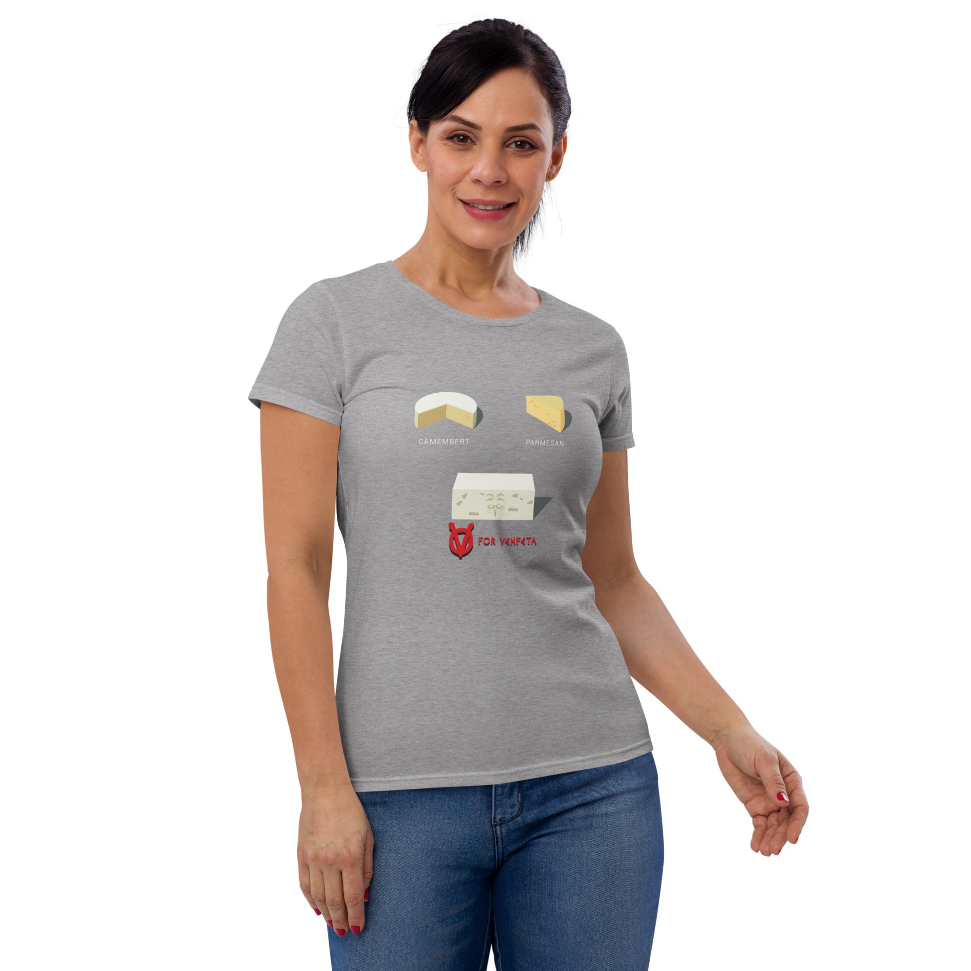 Movie The Food - V For Venfeta Women's T-Shirt - Heather Grey - Model Front