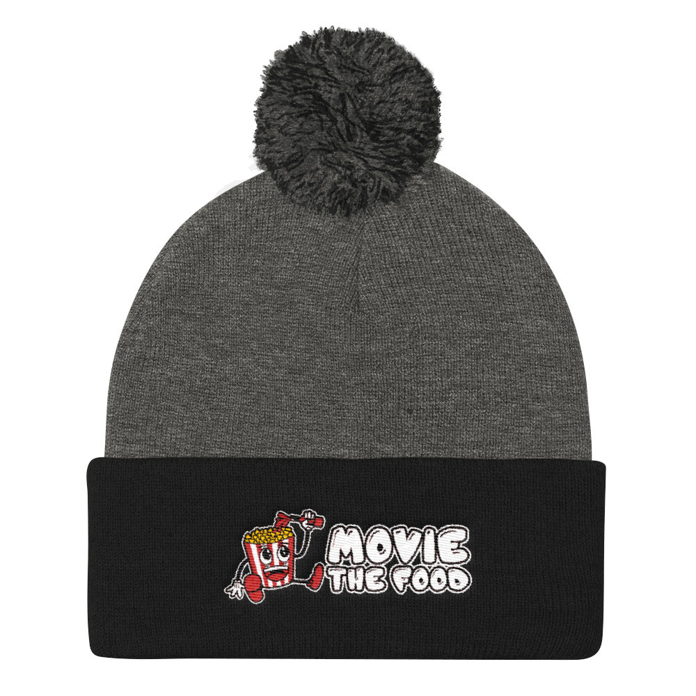 Movie The Food - Logo Pom Pom Knit Beanie - Dark Heather/Black