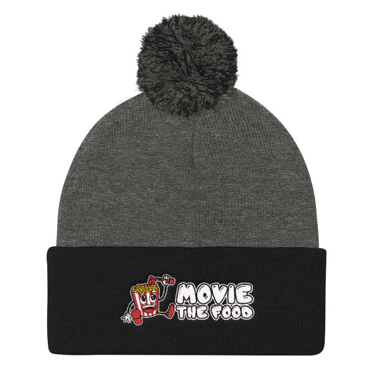 Movie The Food - Logo Pom Pom Knit Beanie - Dark Heather/Black