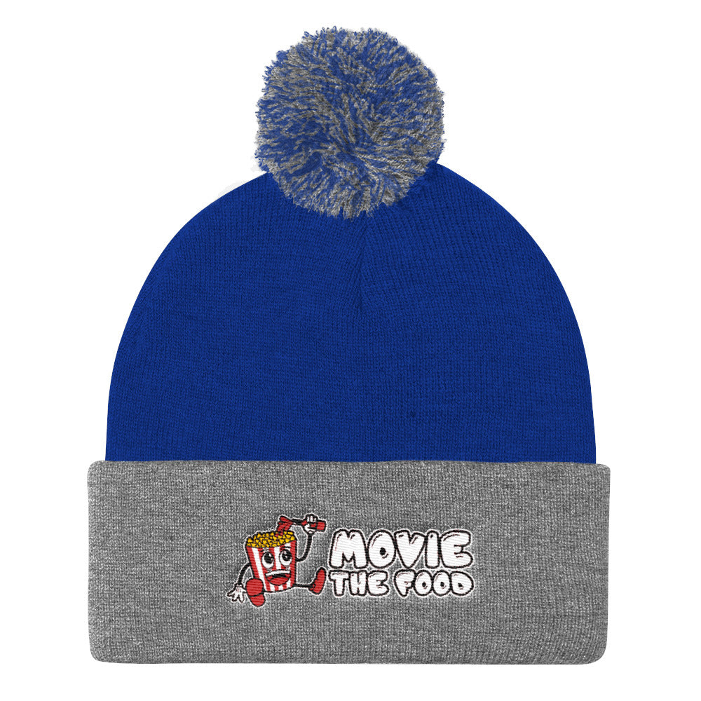 Movie The Food - Logo Pom Pom Knit Beanie - Royal/Heather