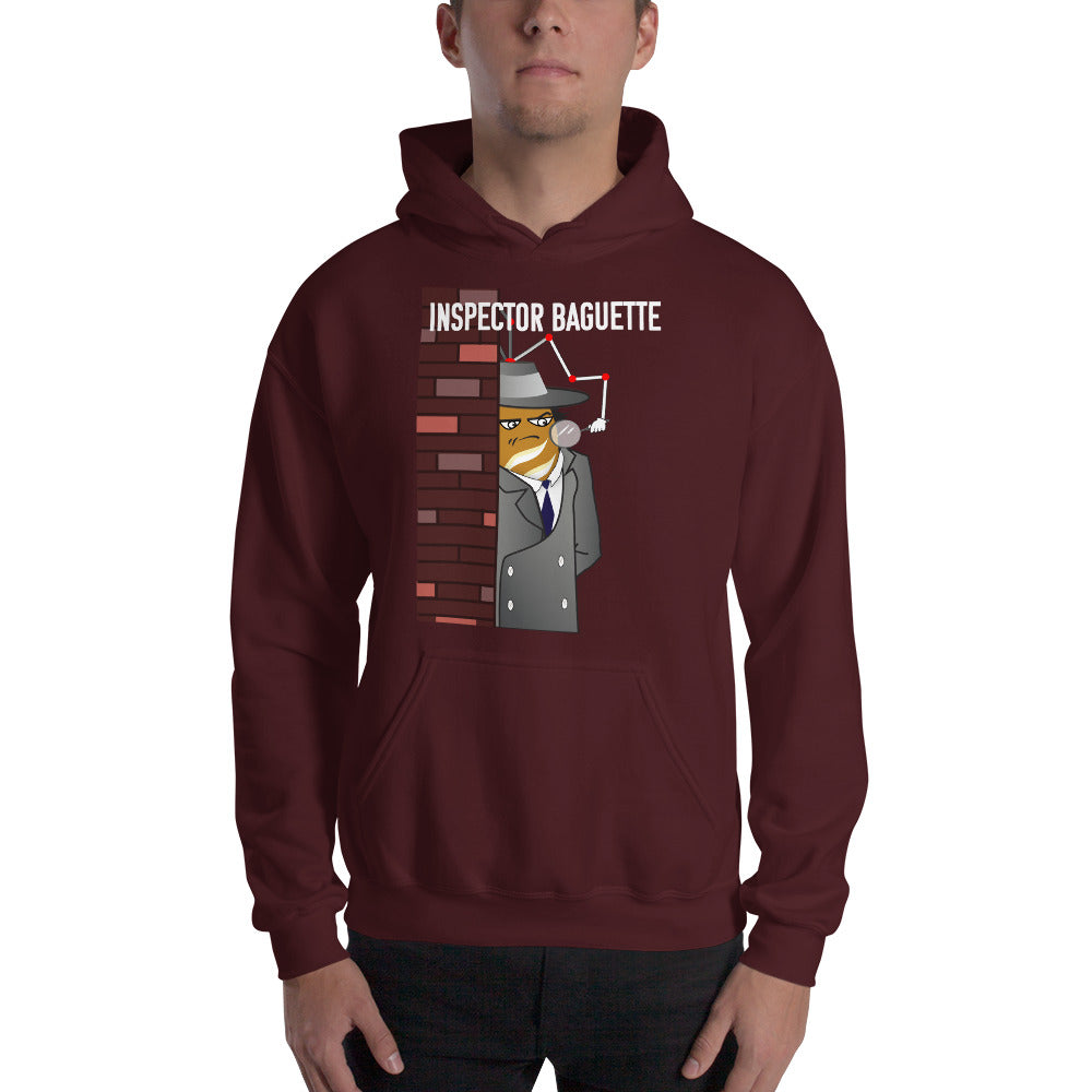 Movie The Food -Inspector Baguette Hoodie - Maroon - Model Front