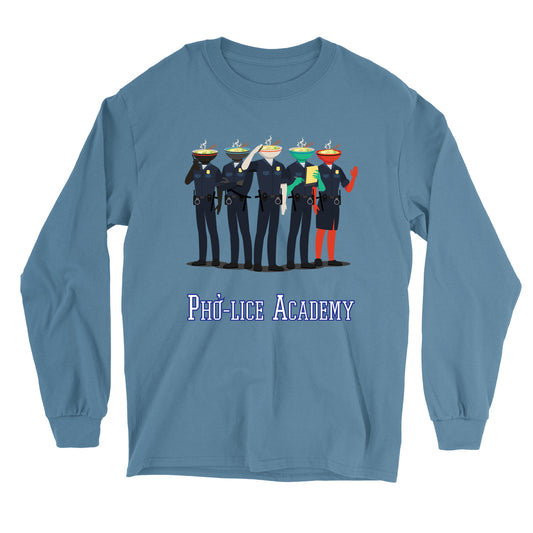 Movie The Food - Pho-lice Academy Longsleeve T-Shirt - Indigo Blue