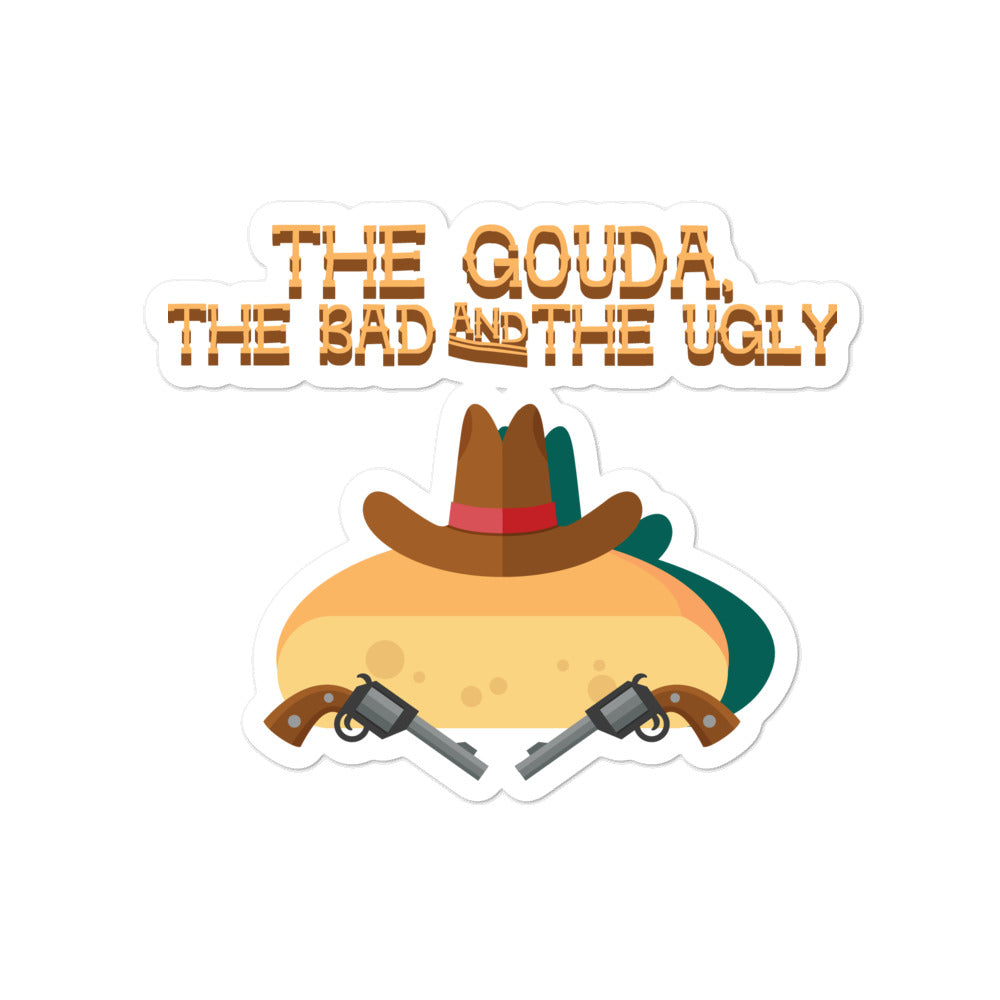 Movie The Food - The Gouda, The Bad, The Ugly - Sticker - 4x4