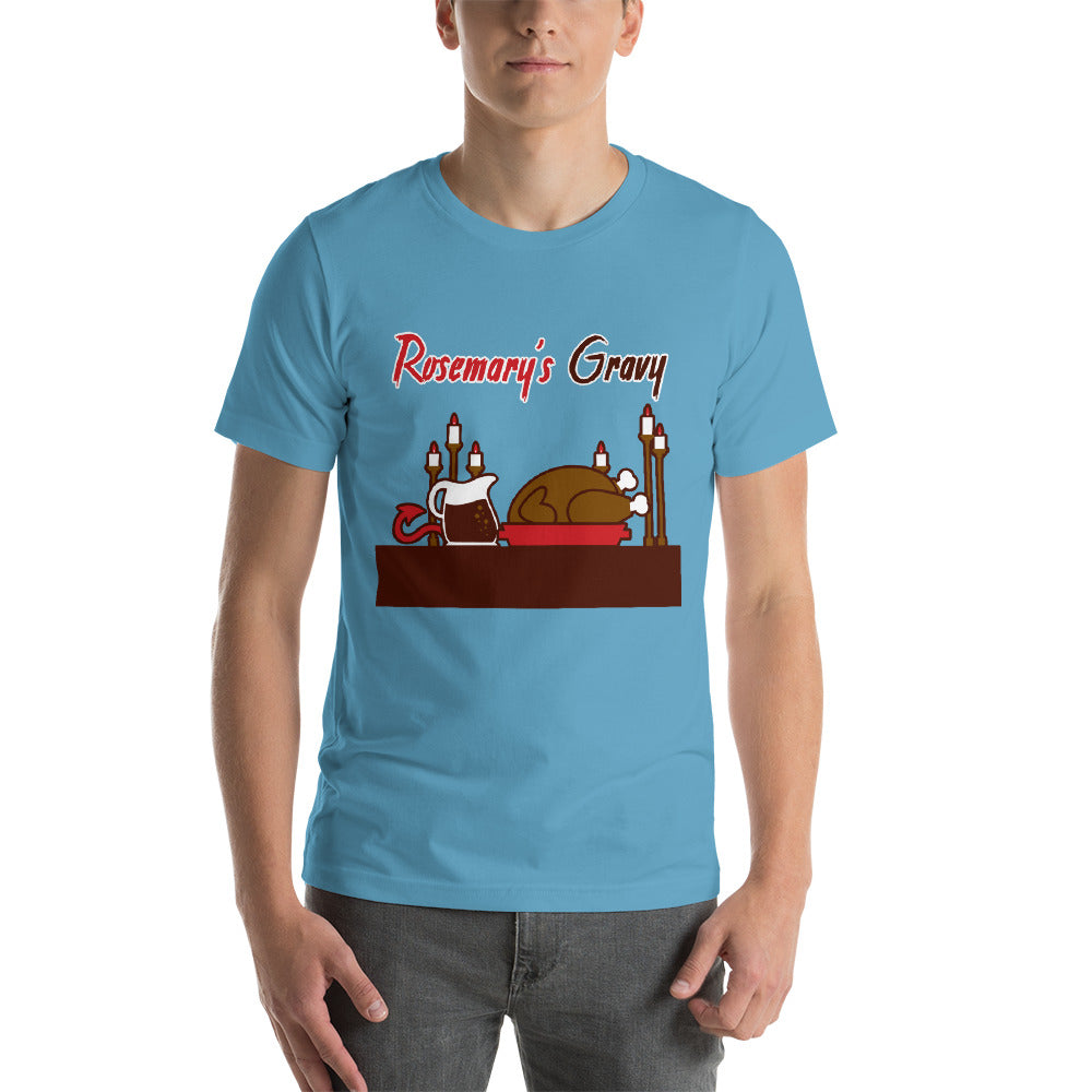 Movie The Food - Rosemary's Gravy T-Shirt - Ocean Blue - Model Front