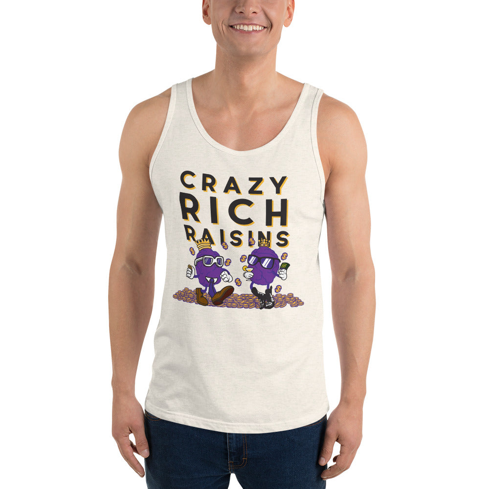 Movie The Food - Crazy Rich Raisins Tank Top - Oatmeal Triblend - Model Front