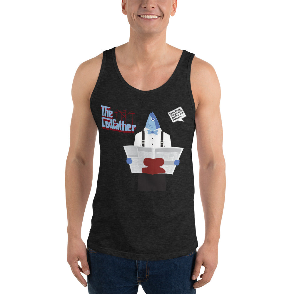 Movie The Food - The Codfather Tank Top - Charcoal-black Triblend - Model Front