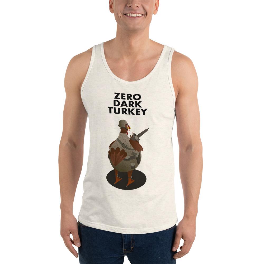 Movie The Food - Zero Dark Turkey Tank Top - Oatmeal Triblend - Model Front