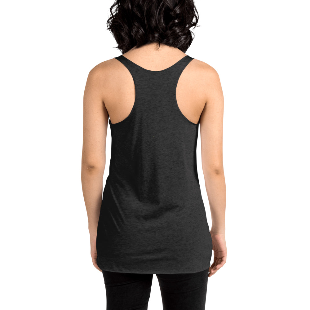 Movie The Food - Mango Unchained Women's Racerback Tank Top - Vintage Black - Model Back