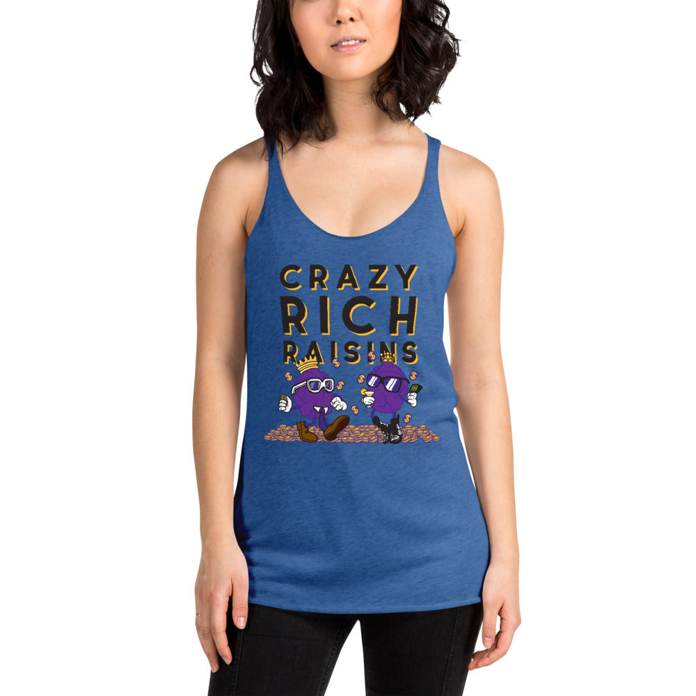Movie The Food - Crazy Rich Raisins Women's Racerback Tank Top - Vintage Royal - Model Front