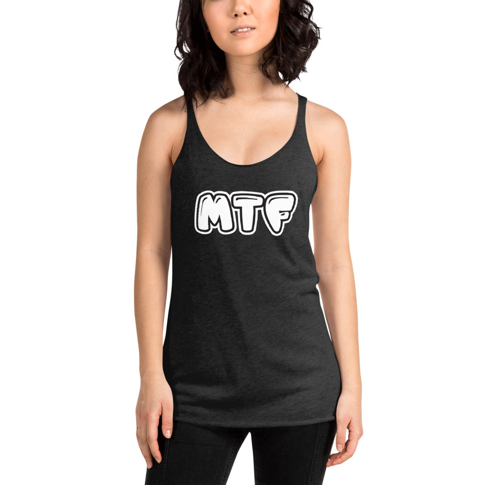 Movie The Food - MTF Logo Women's Racerback Tank Top - Vintage Black - Model Front