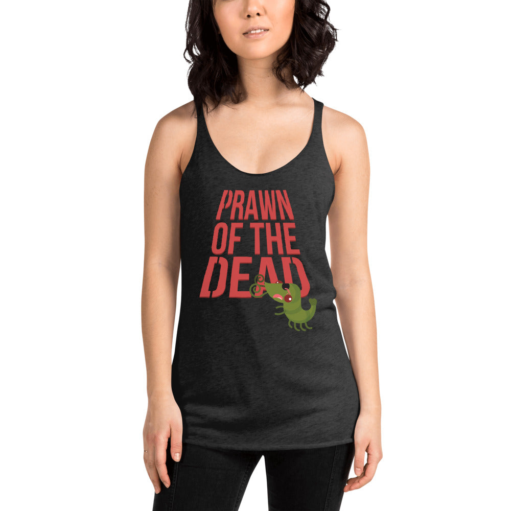 Movie The Food - Prawn Of The Dead Women's Racerback Tank Top - Vintage Black - Model Front