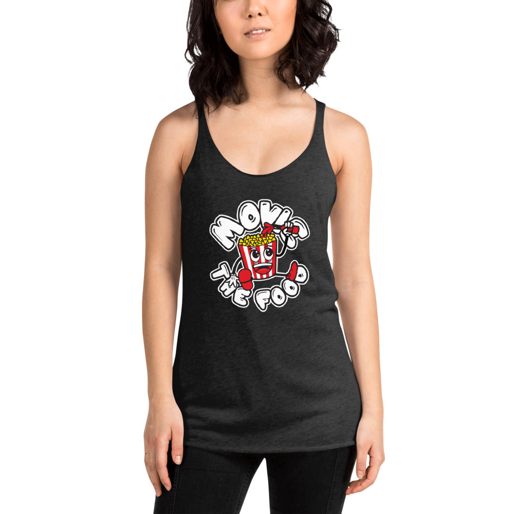 Movie The Food - Round Logo Women's Racerback Tank Top - Vintage Black - Model Front