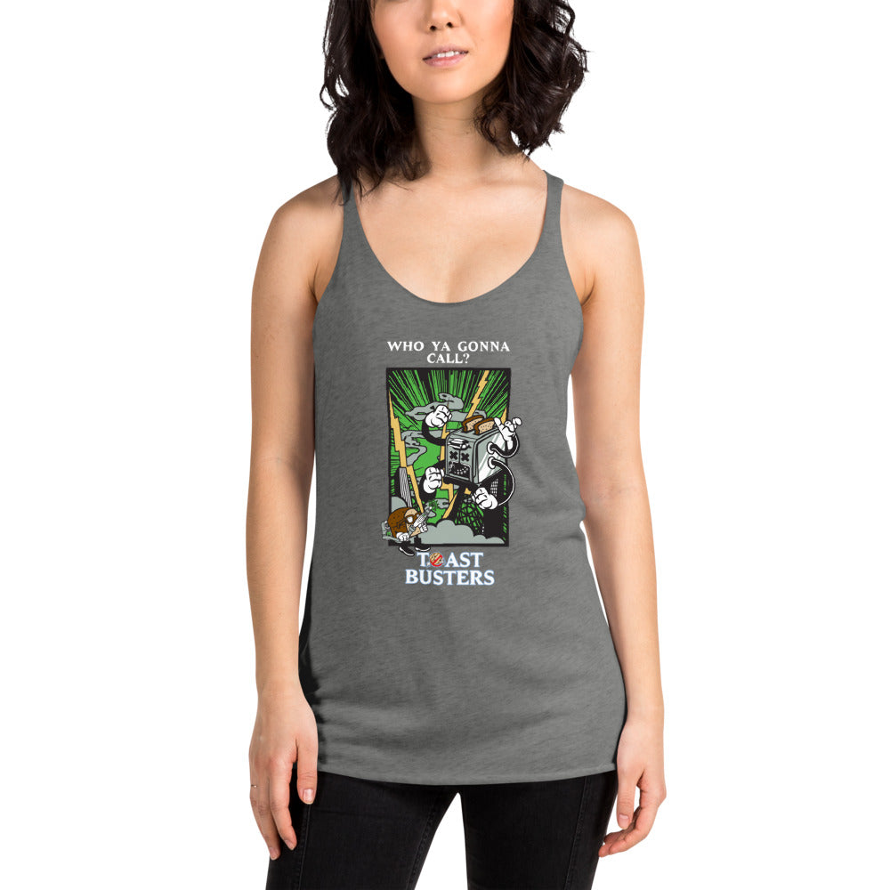 Movie The Food - Toastbusters Women's Racerback Tank Top - Premium Heather - Model Front