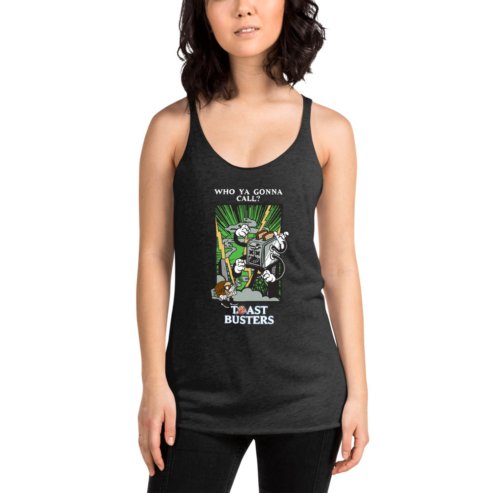 Movie The Food - Toastbusters Women's Racerback Tank Top - Vintage Black - Model Front