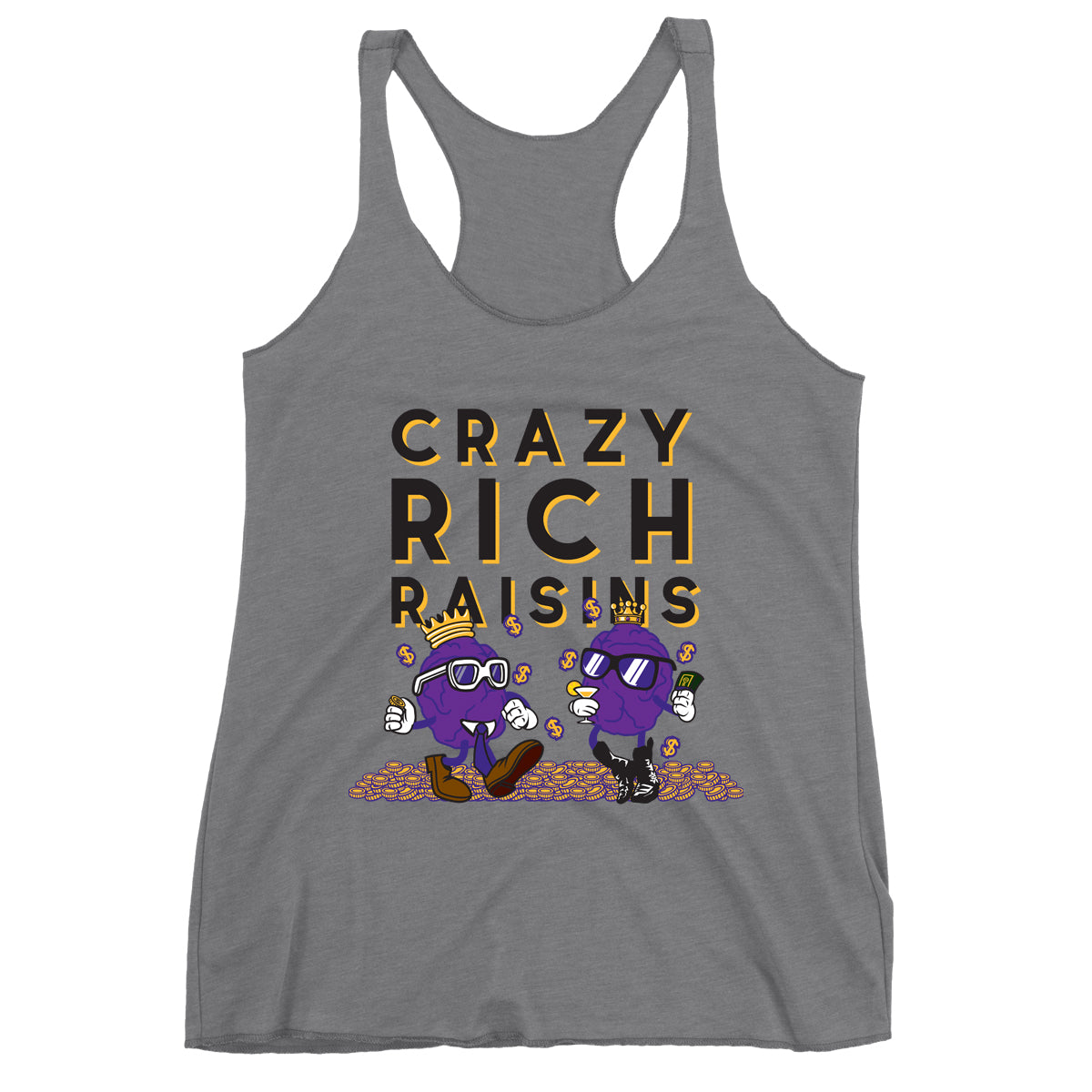 Movie The Food - Crazy Rich Raisins Women's Racerback Tank Top - Premium Heather
