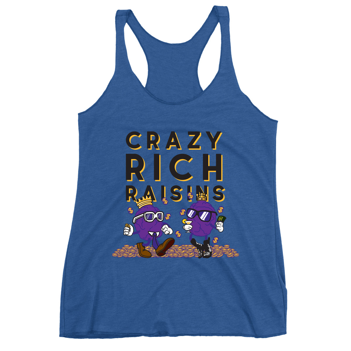 Movie The Food - Crazy Rich Raisins Women's Racerback Tank Top - Vintage Royal
