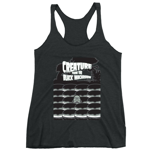 Movie The Food - Creature From The Black Macaroon Women's Racerback Tank Top - Vintage Black