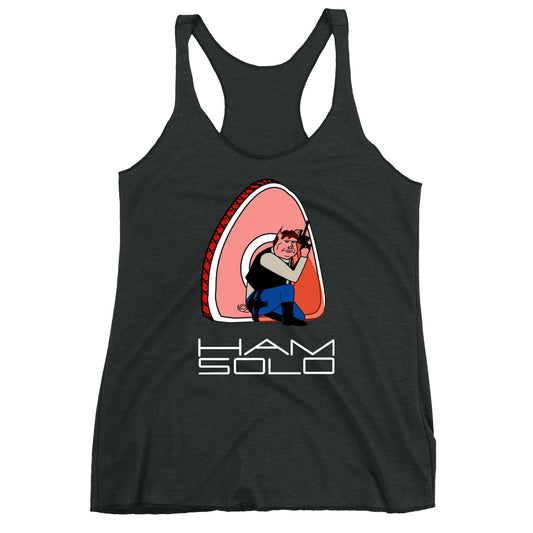 Movie The Food - Ham Solo Women's Racerback Tank Top - Vintage Black