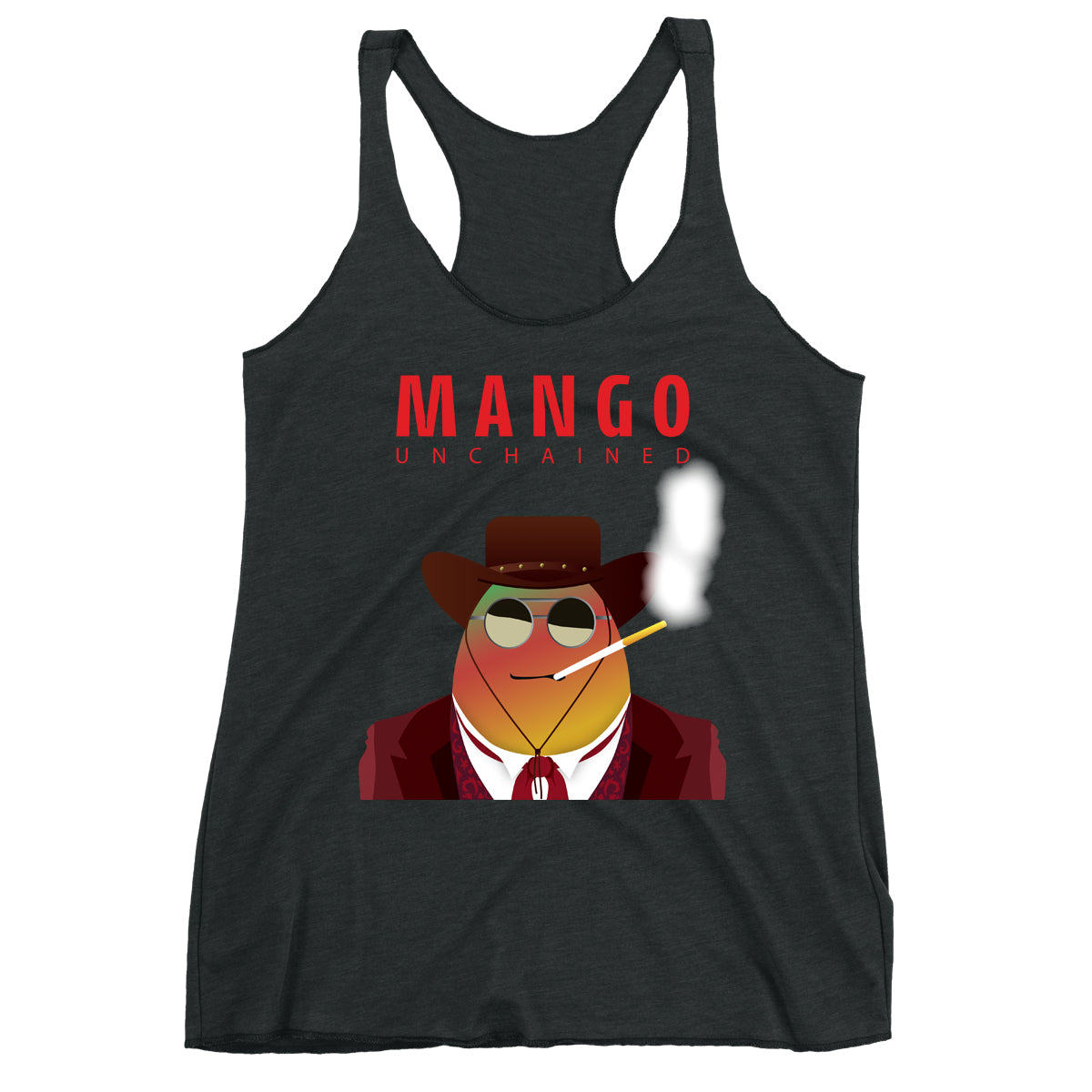Movie The Food - Mango Unchained Women's Racerback Tank Top - Vintage Black