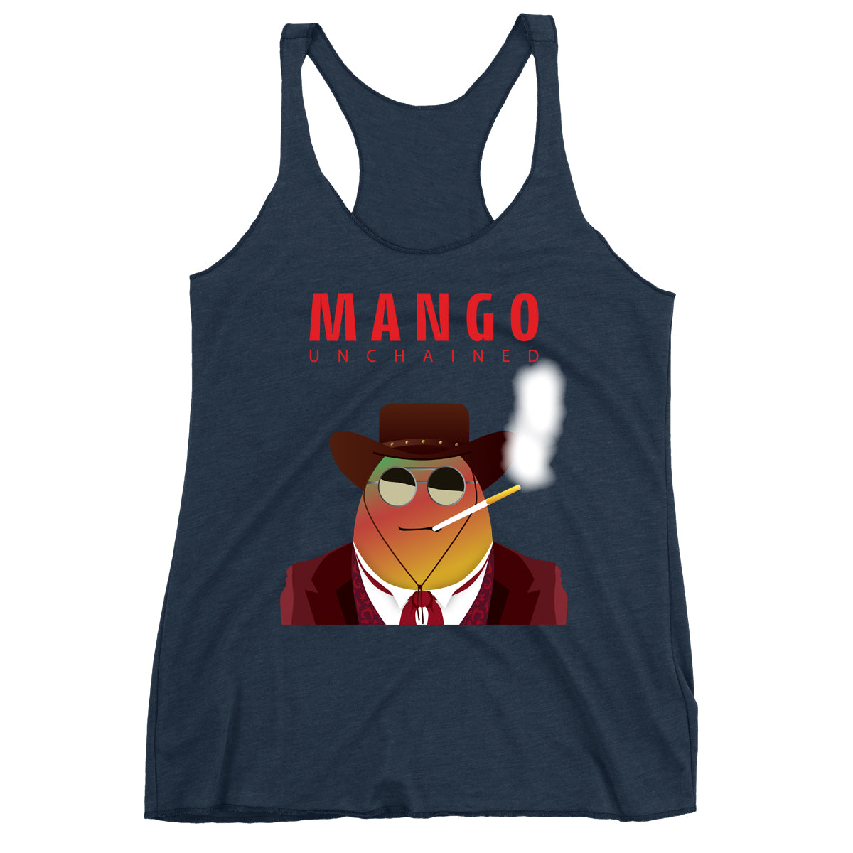 Movie The Food - Mango Unchained Women's Racerback Tank Top - Vintage Navy