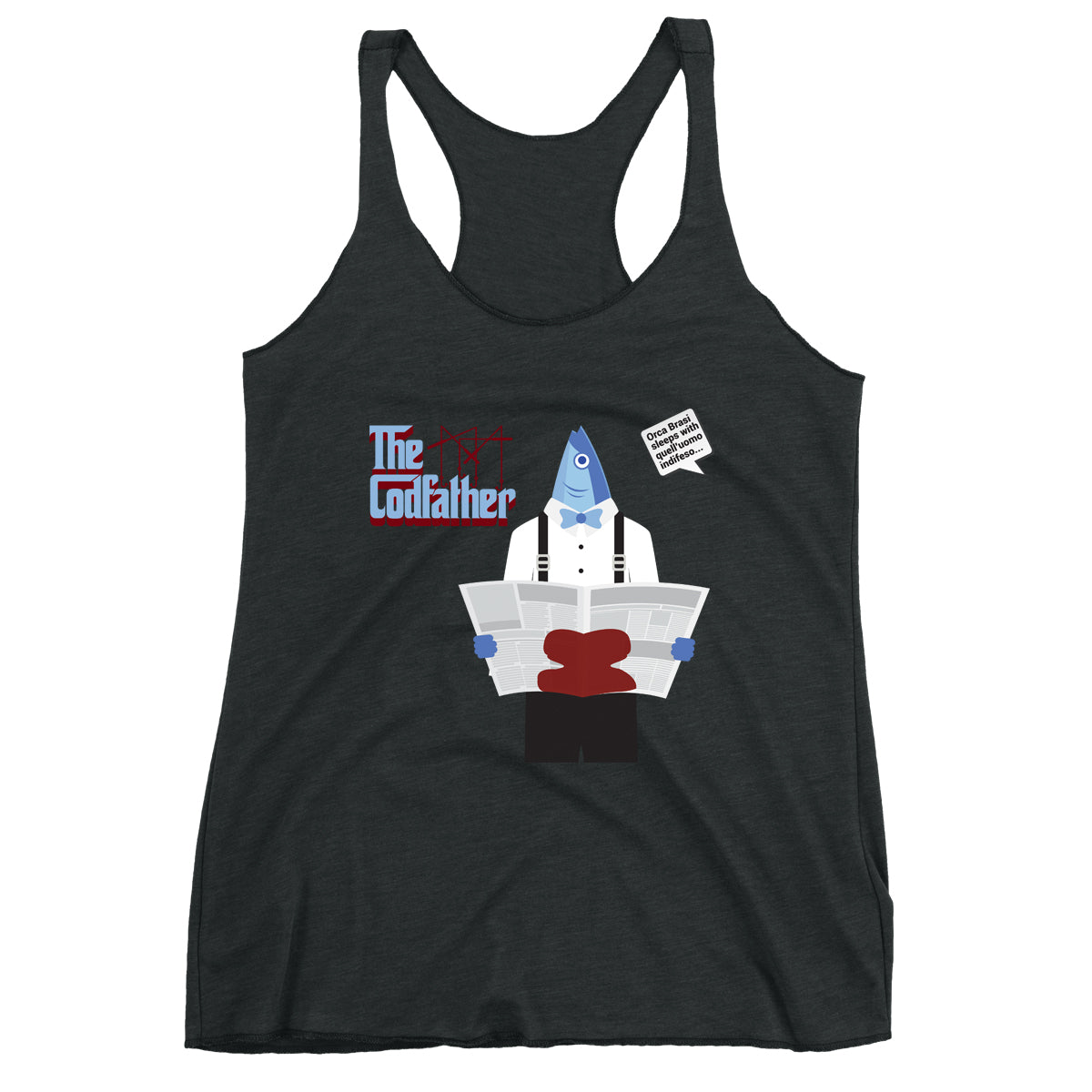 Movie The Food - The Codfather Women's Racerback Tank Top - Vintage Black