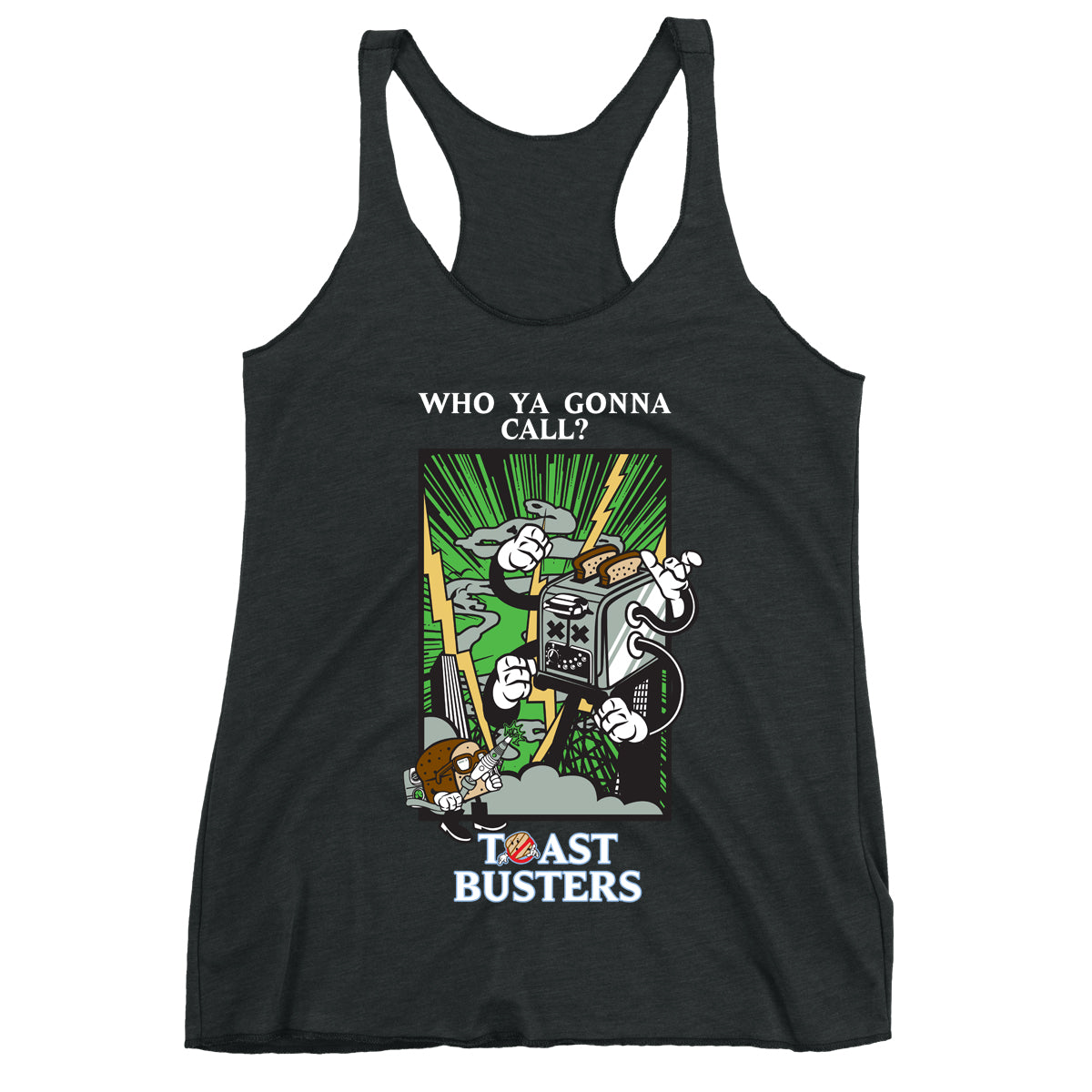 Movie The Food - Toastbusters Women's Racerback Tank Top - Vintage Black