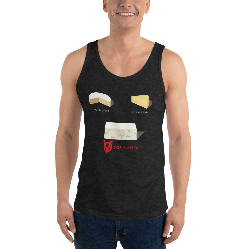 Movie The Food - V For Venfeta Tank Top - Charcoal-black Triblend - Model Front