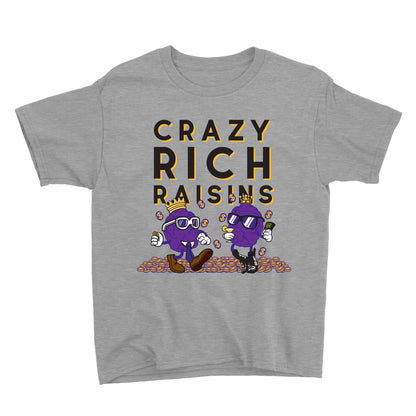 Movie The Food - Crazy Rich Raisins Kid's T-Shirt - Heather Grey