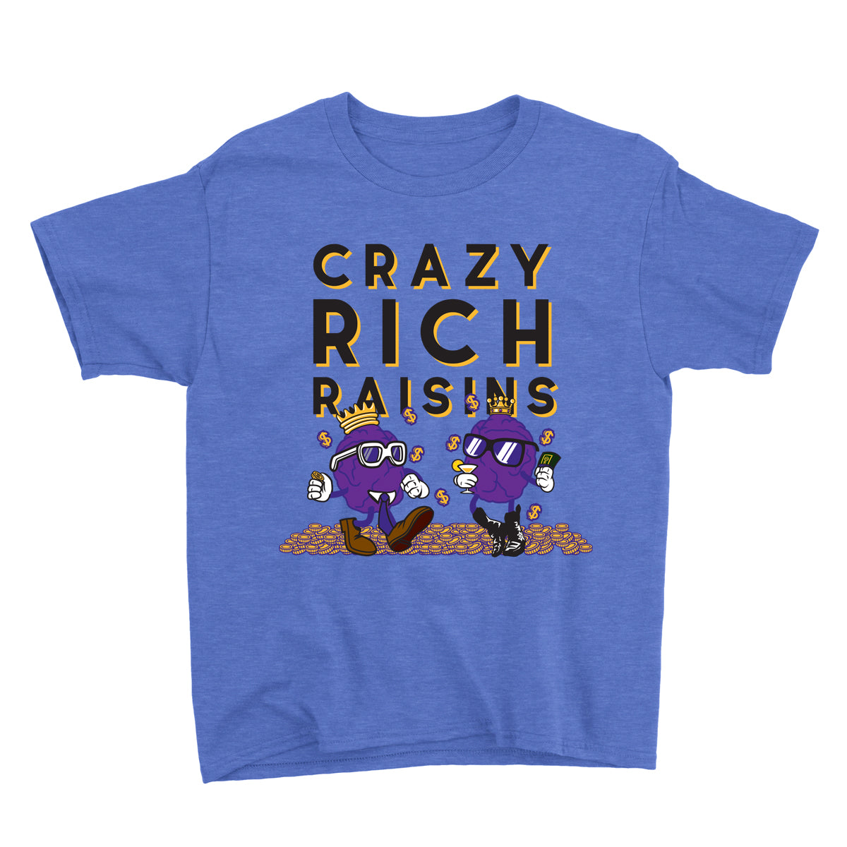 Movie The Food - Crazy Rich Raisins Kid's T-Shirt - Heather Columbia Blue
