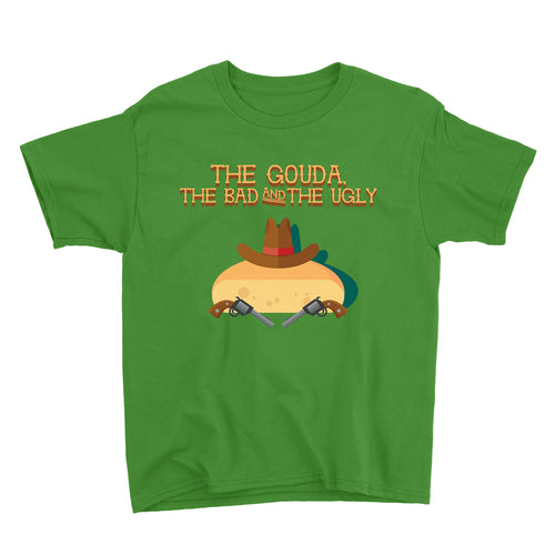 Movie The Food - The Gouda, The Bad, The Ugly Kid's T-Shirt - Kelly Green