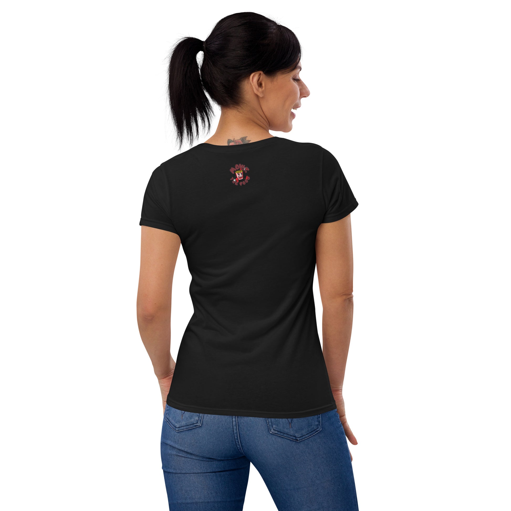 Movie The Food - Mango Unchained Women's T-Shirt - Black - Model Back