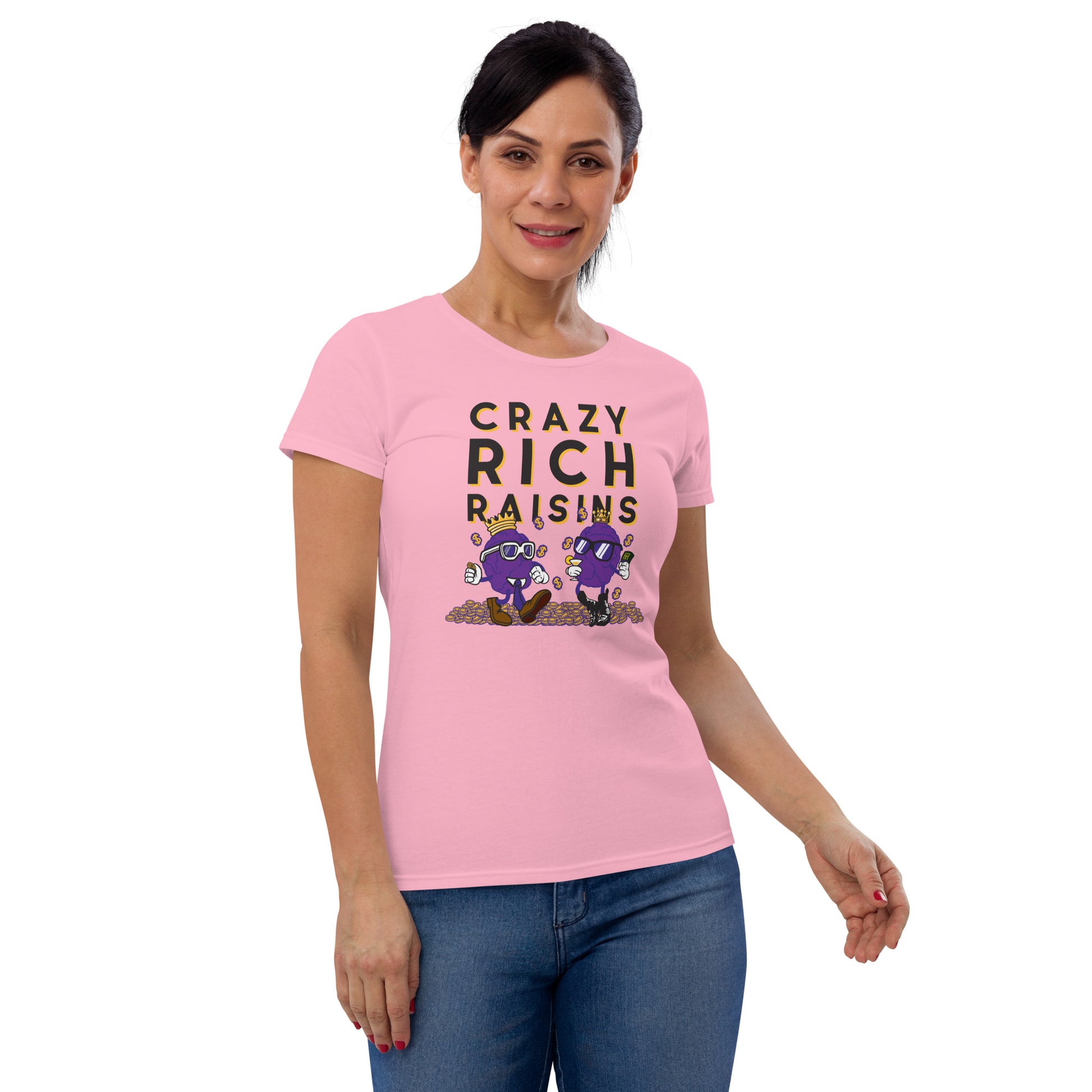 Movie The Food - Crazy Rich Raisins Women's T-Shirt - Charity Pink - Model Back