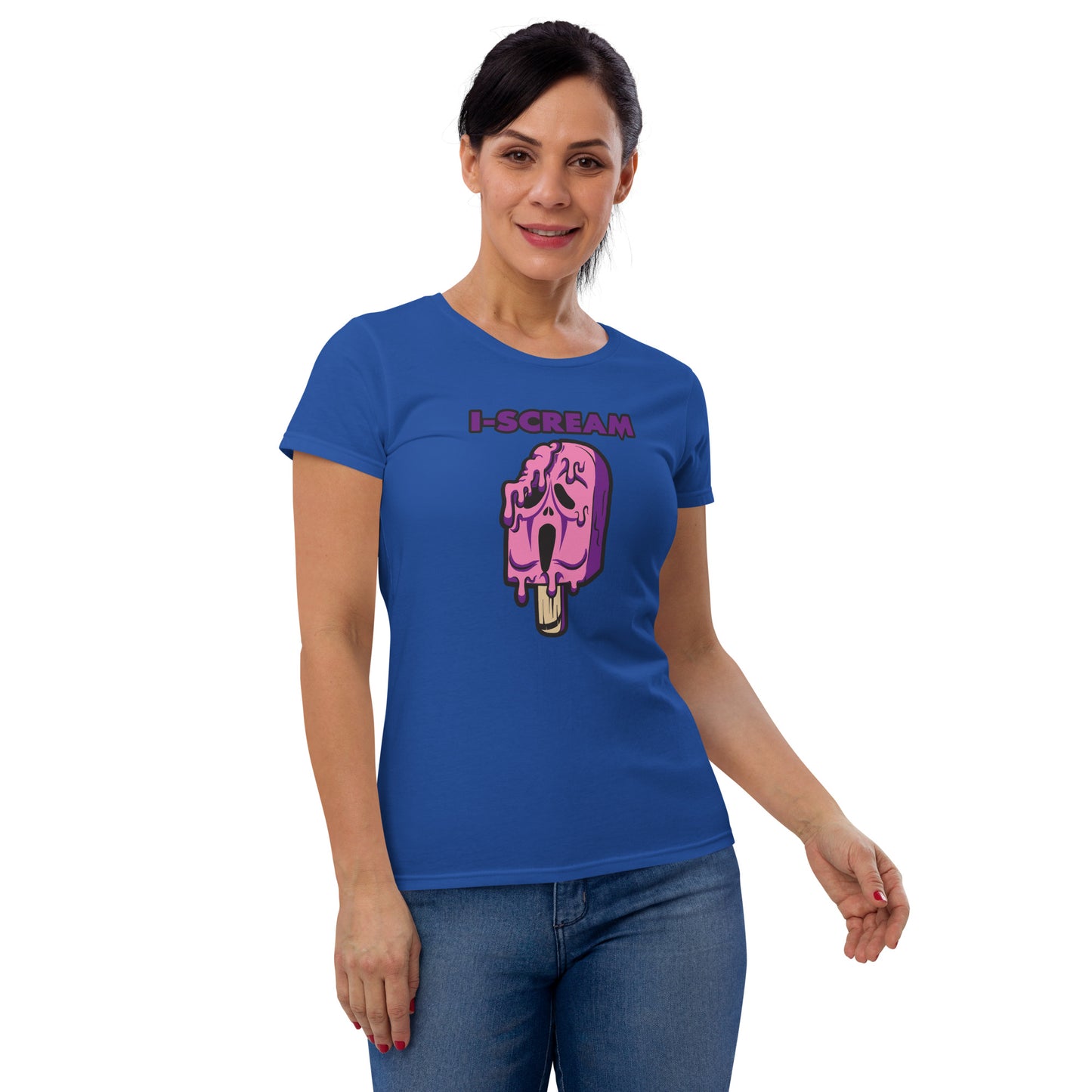 Movie The Food - I-Scream Women's T-Shirt - Royal Blue - Model Front