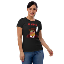 Load image into Gallery viewer, Movie The Food - Mango Unchained Women&#39;s T-Shirt - Black - Model Front