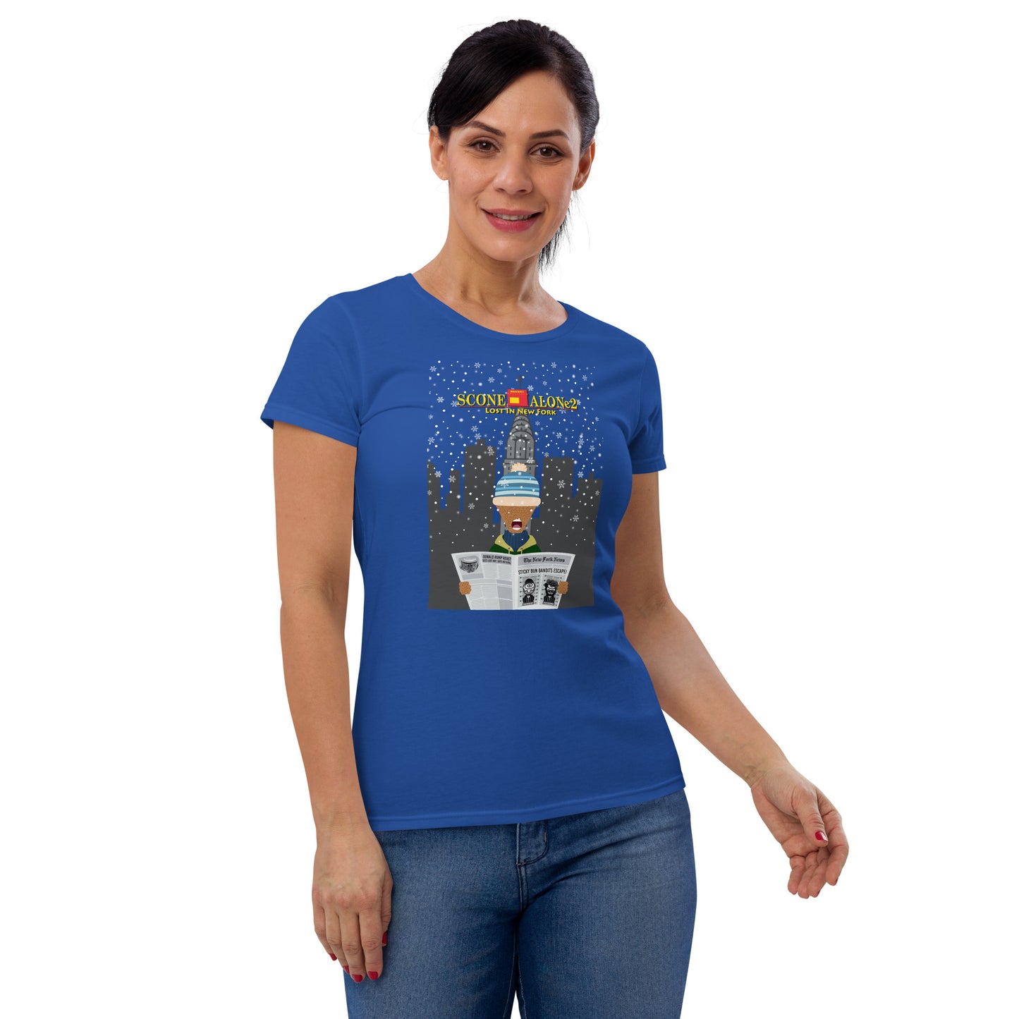 Movie The Food - Scone Alone 2 Women's T-Shirt - Royal Blue - Model Front
