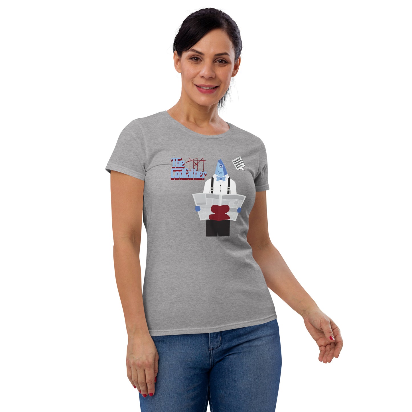 Movie The Food - The Codfather Women's T-Shirt - Heather Grey - Model Front