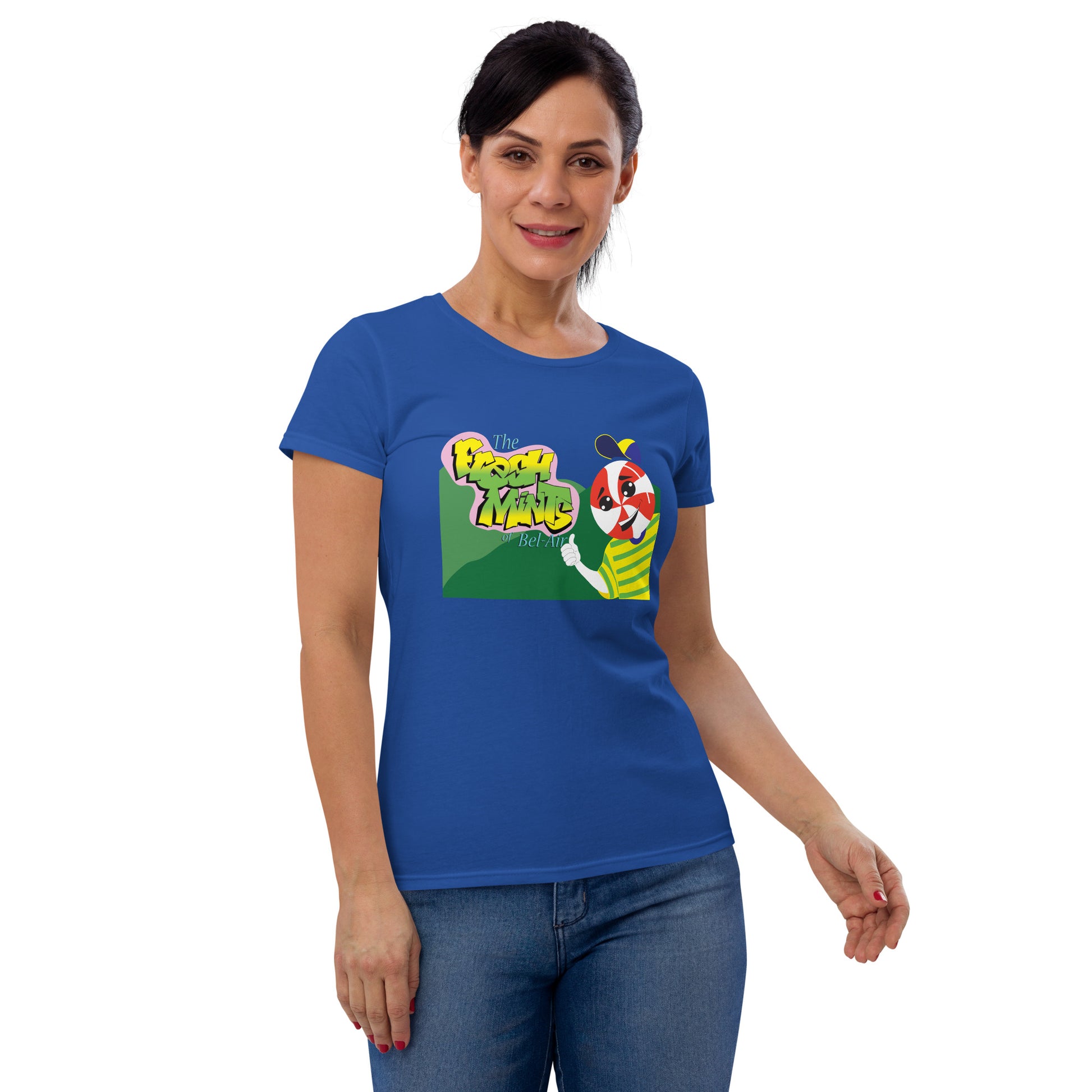 Movie The Food - The Fresh Mints Of Bel-Air Women's T-Shirt - Royal Blue - Model Front