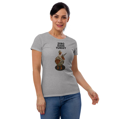 Movie The Food - Zero Dark Turkey - Women's T-Shirt - Heather Grey - Model Front