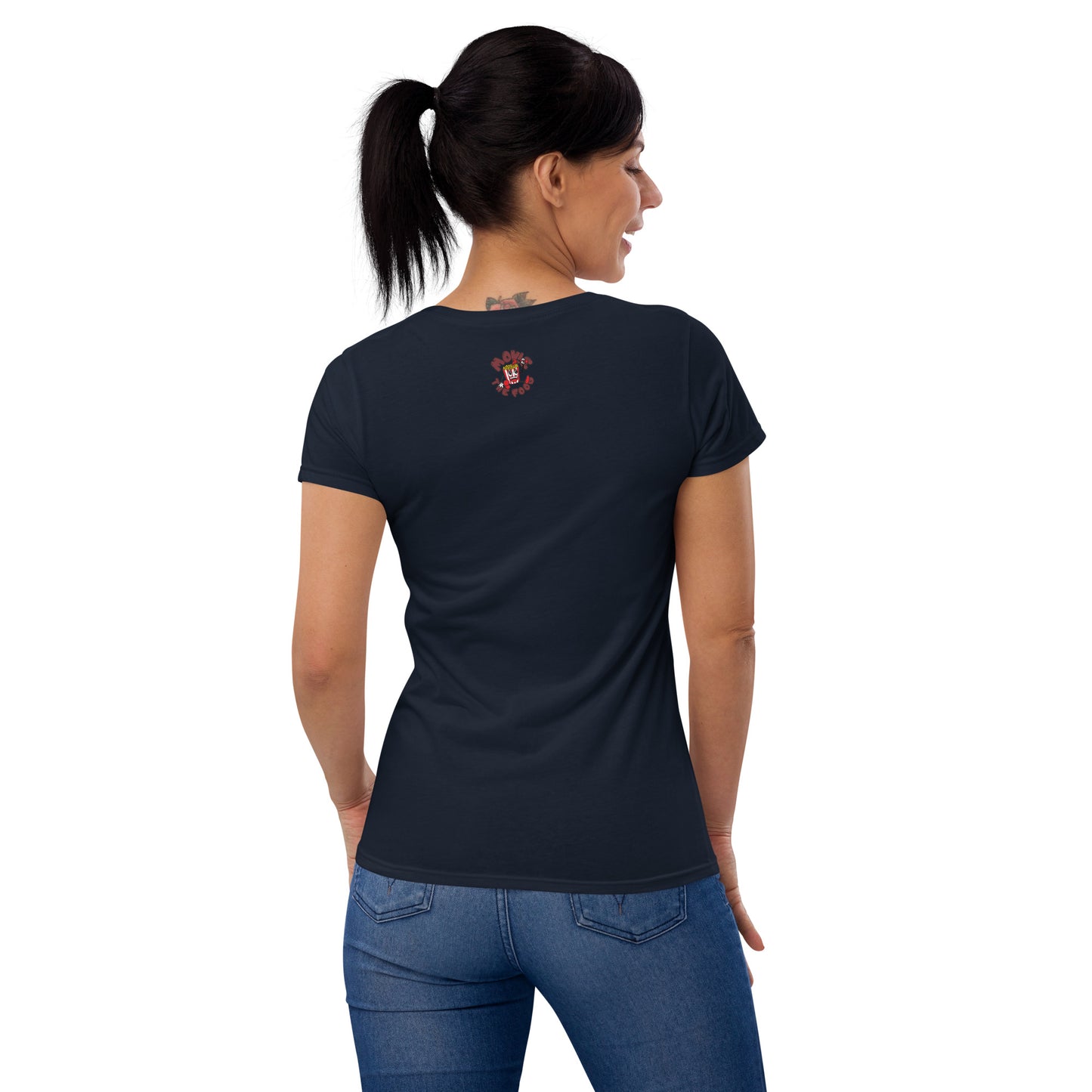 Movie The Food - Mango Unchained Women's T-Shirt - Navy - Model Back