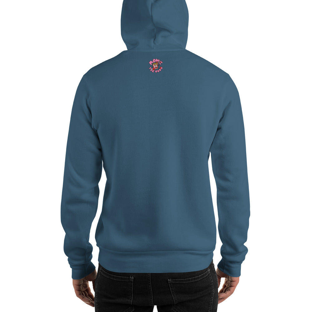 Movie The Food - The People Beneath The Eclairs Hoodie - Indigo Blue - Model Back