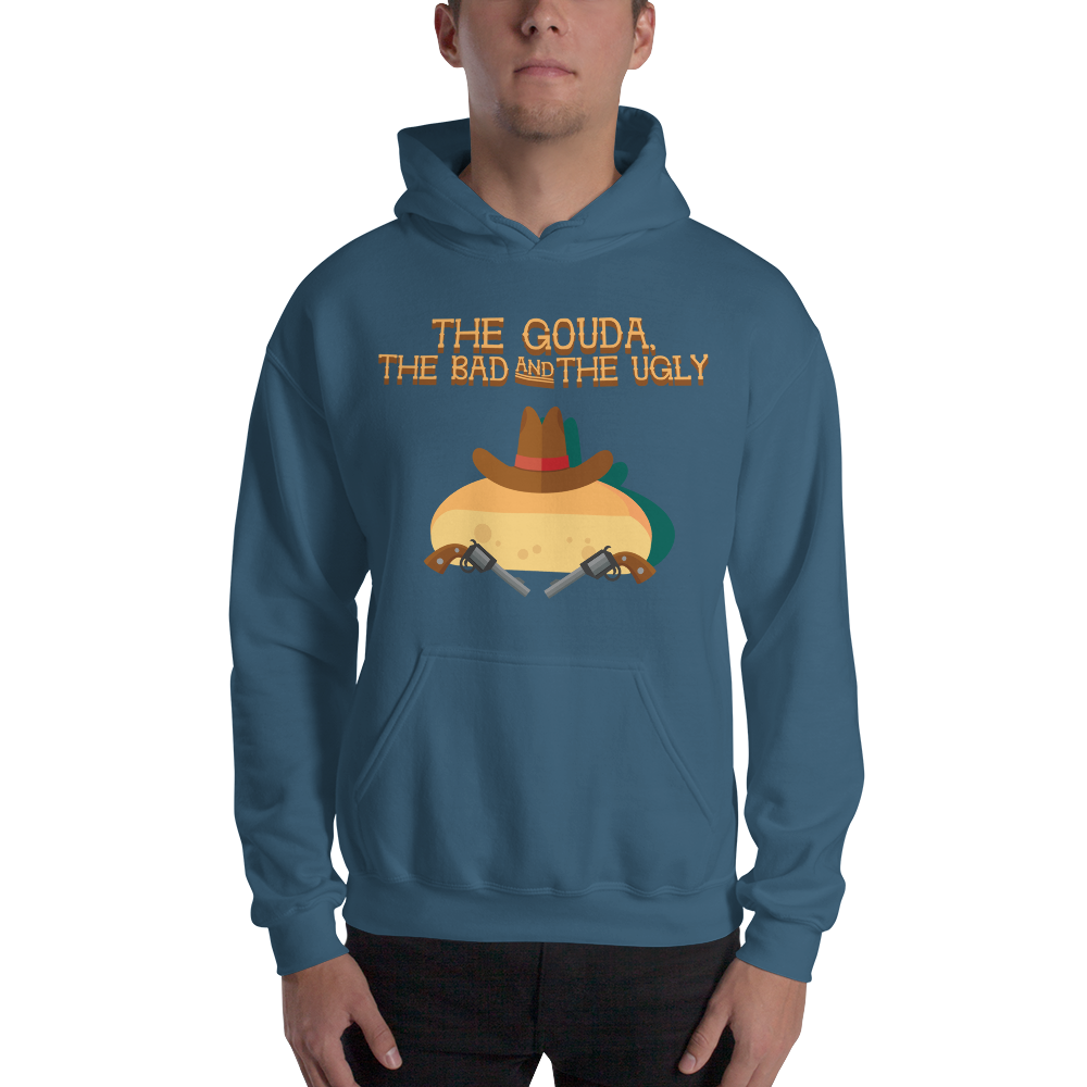 Movie The Food - The Gouda, The Bad, The Ugly Hoodie - Indigo Blue - Model Front