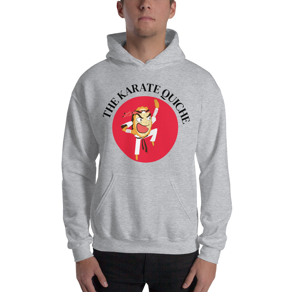 Movie The Food - The Karate Quiche Hoodie - Heather Grey - Model Front