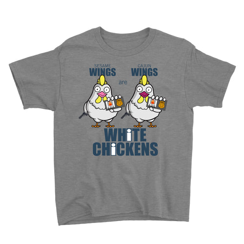 Movie The Food - White Chickens Kid's T-Shirt - Heather Grey