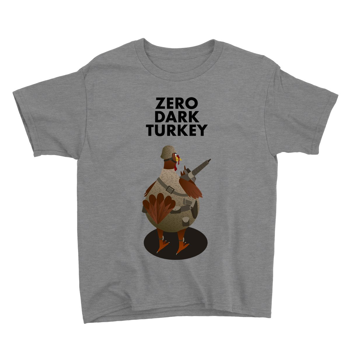 Movie The Food - Zero Dark Turkey Kid's T-Shirt - Heather Grey