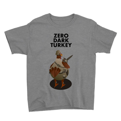 Movie The Food - Zero Dark Turkey Kid's T-Shirt - Heather Grey
