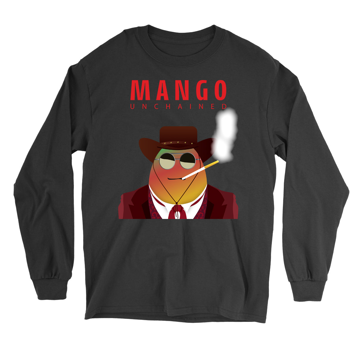 Movie The Food - Mango Unchained Long Sleeve T-Shirt - Black