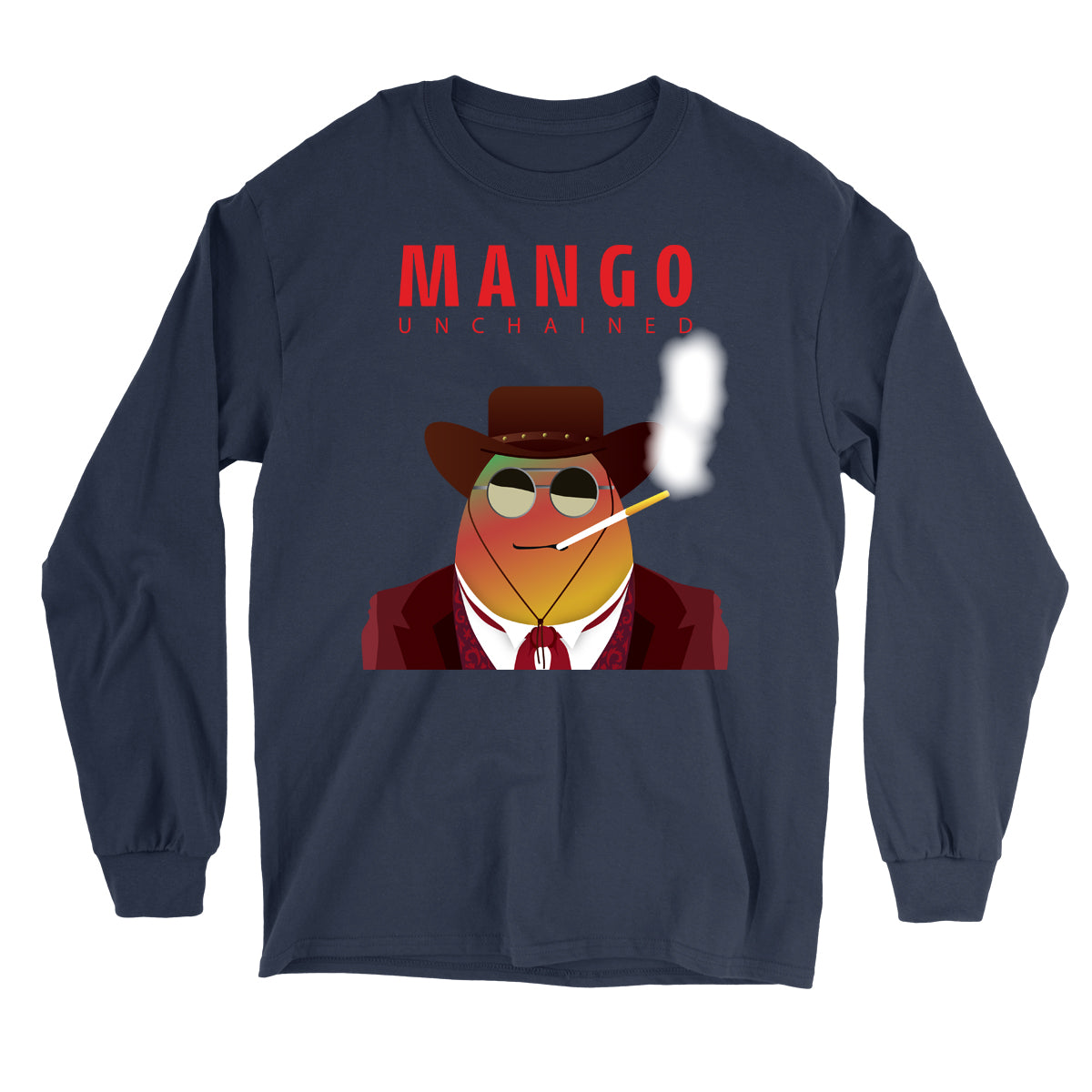 Movie The Food - Mango Unchained Long Sleeve T-Shirt - Navy